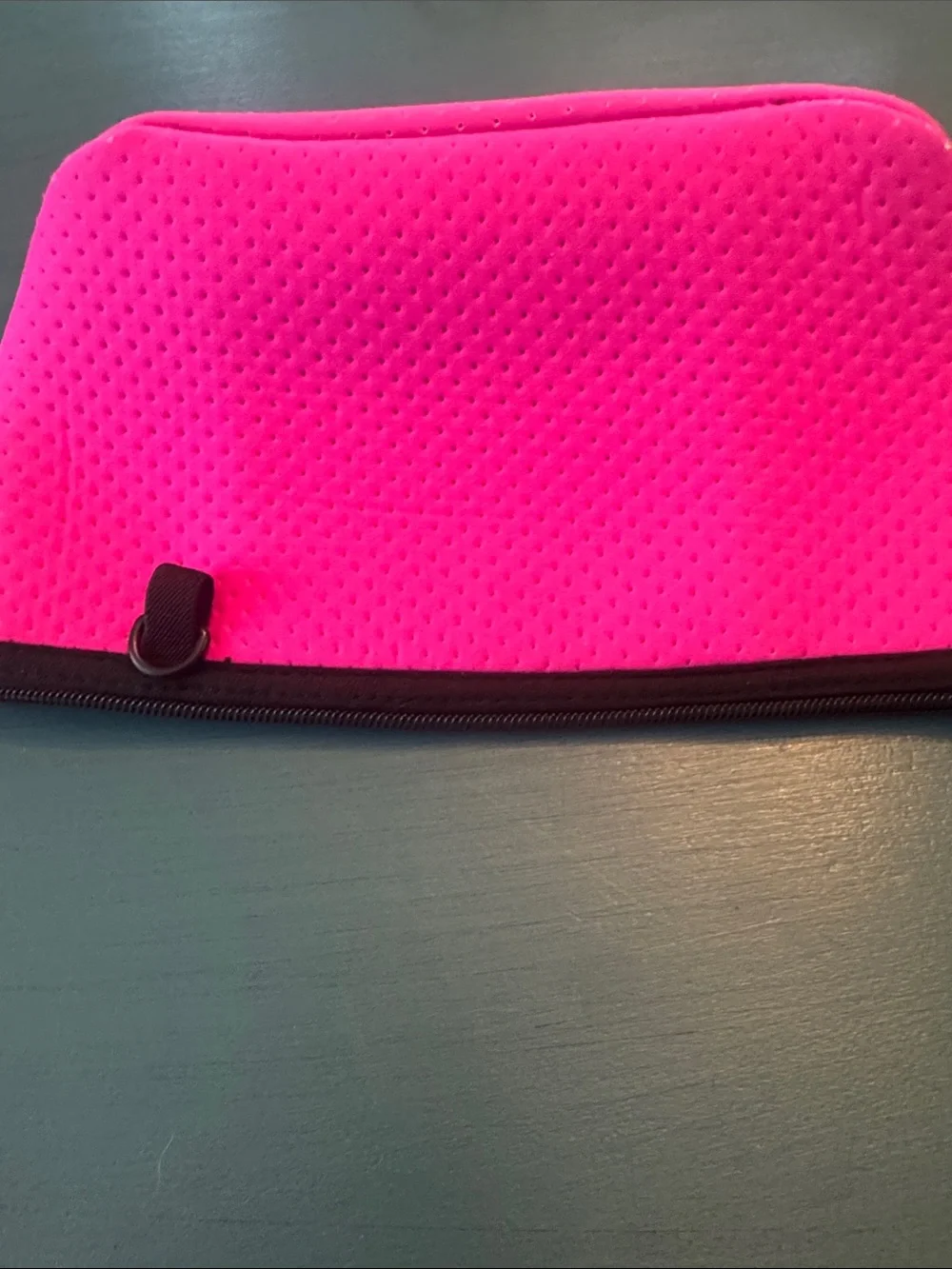 HAUTE SHORE Hot Pink Neoprene Skull Cosmetic Bag. Never used